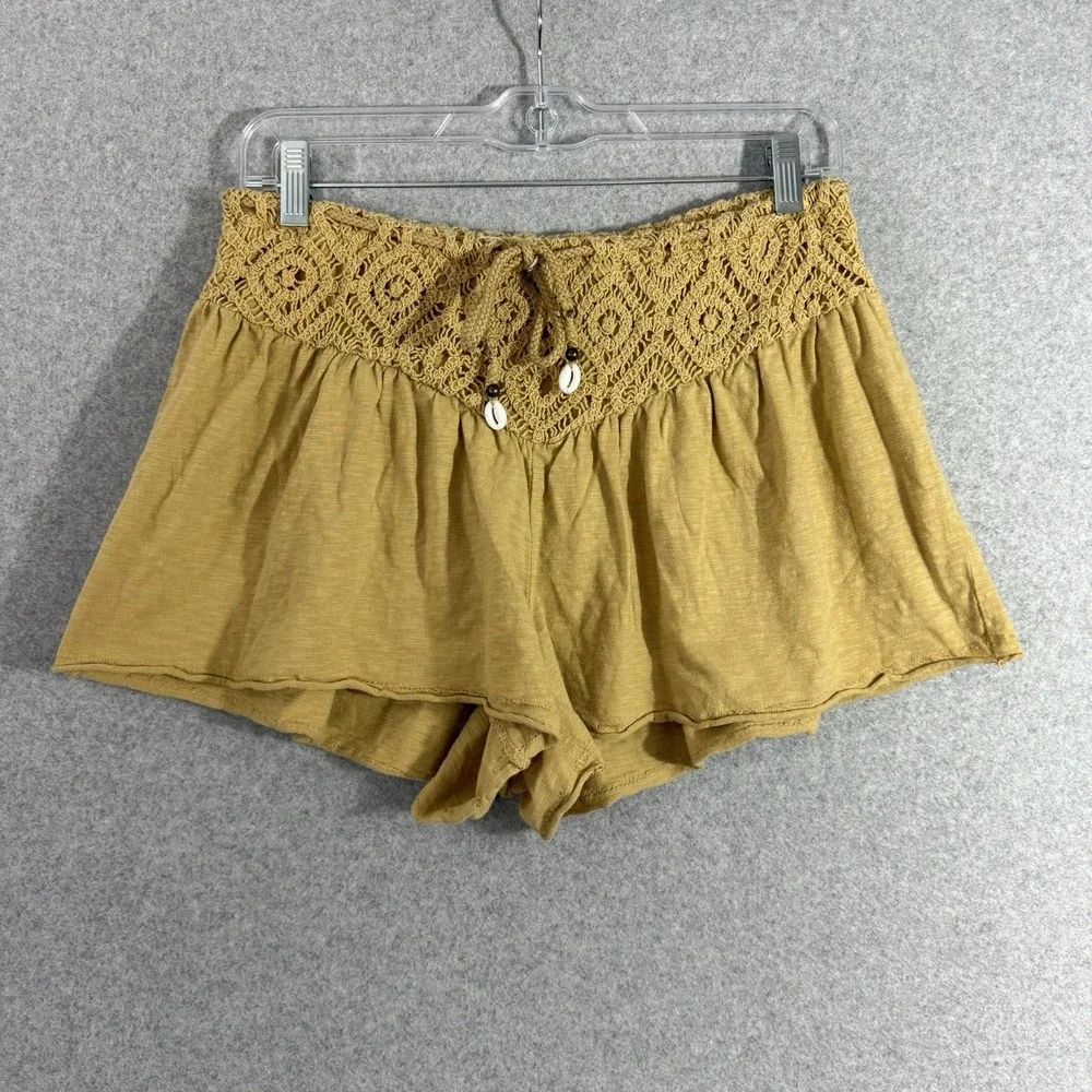 Aerie‎ shorts womens small beach shell beige pull on casual knit